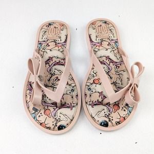 Mel By Mini Melissa Pink Unicorn Flip Flops